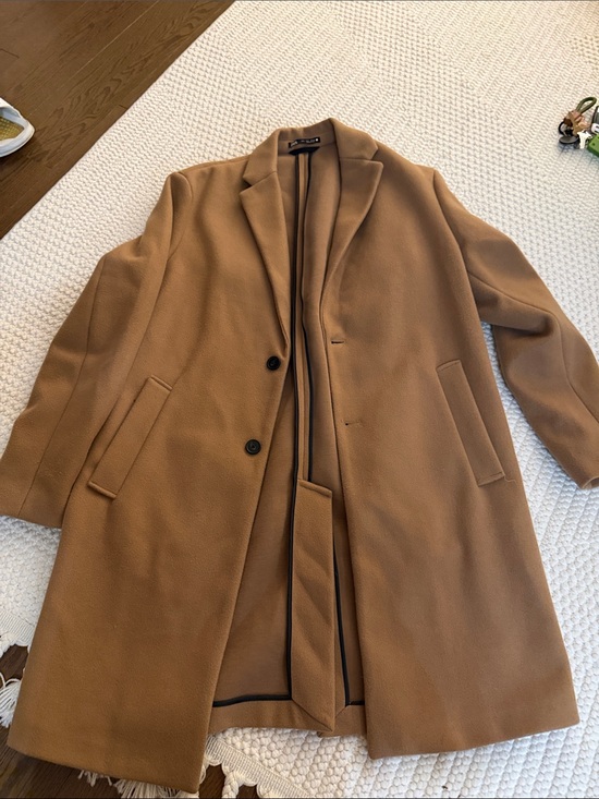 Zara Other - Zara Camel Wool-Blend Pea Coat
